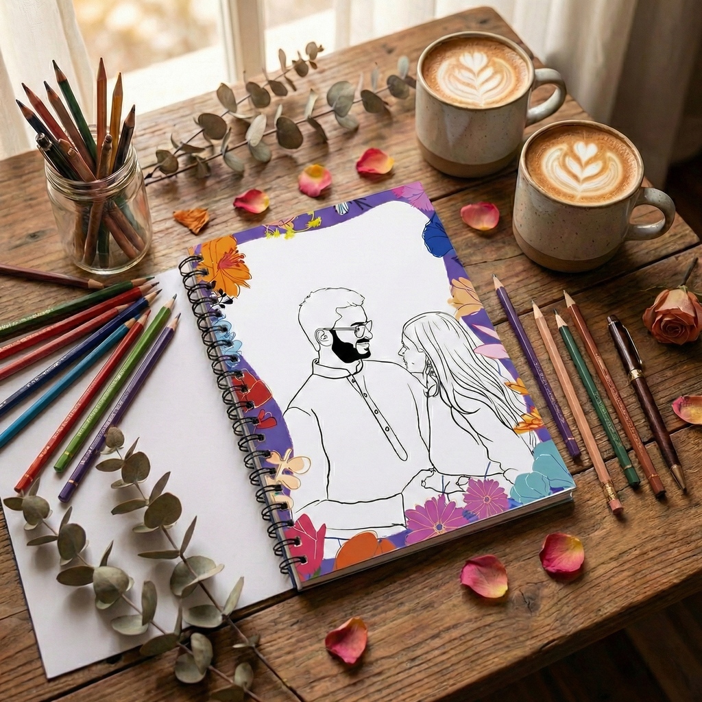 'Our Moments' Personalized Colouring Book for Couples