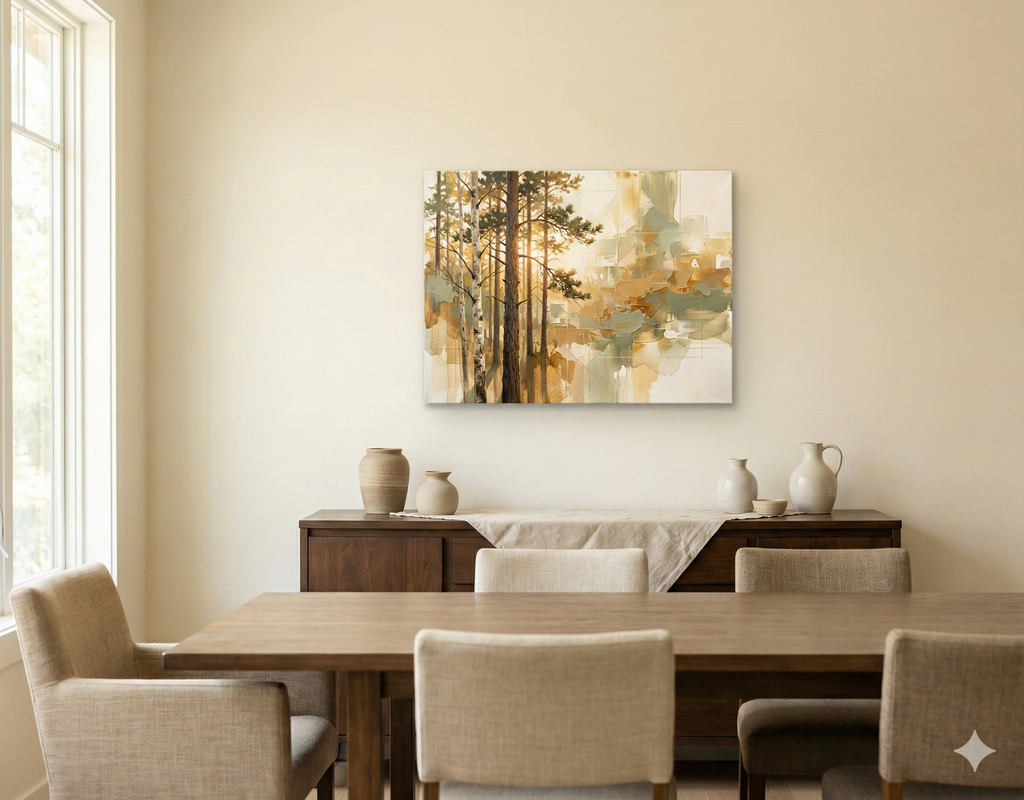 Golden Hour Woodlands: Abstract Texture Painting