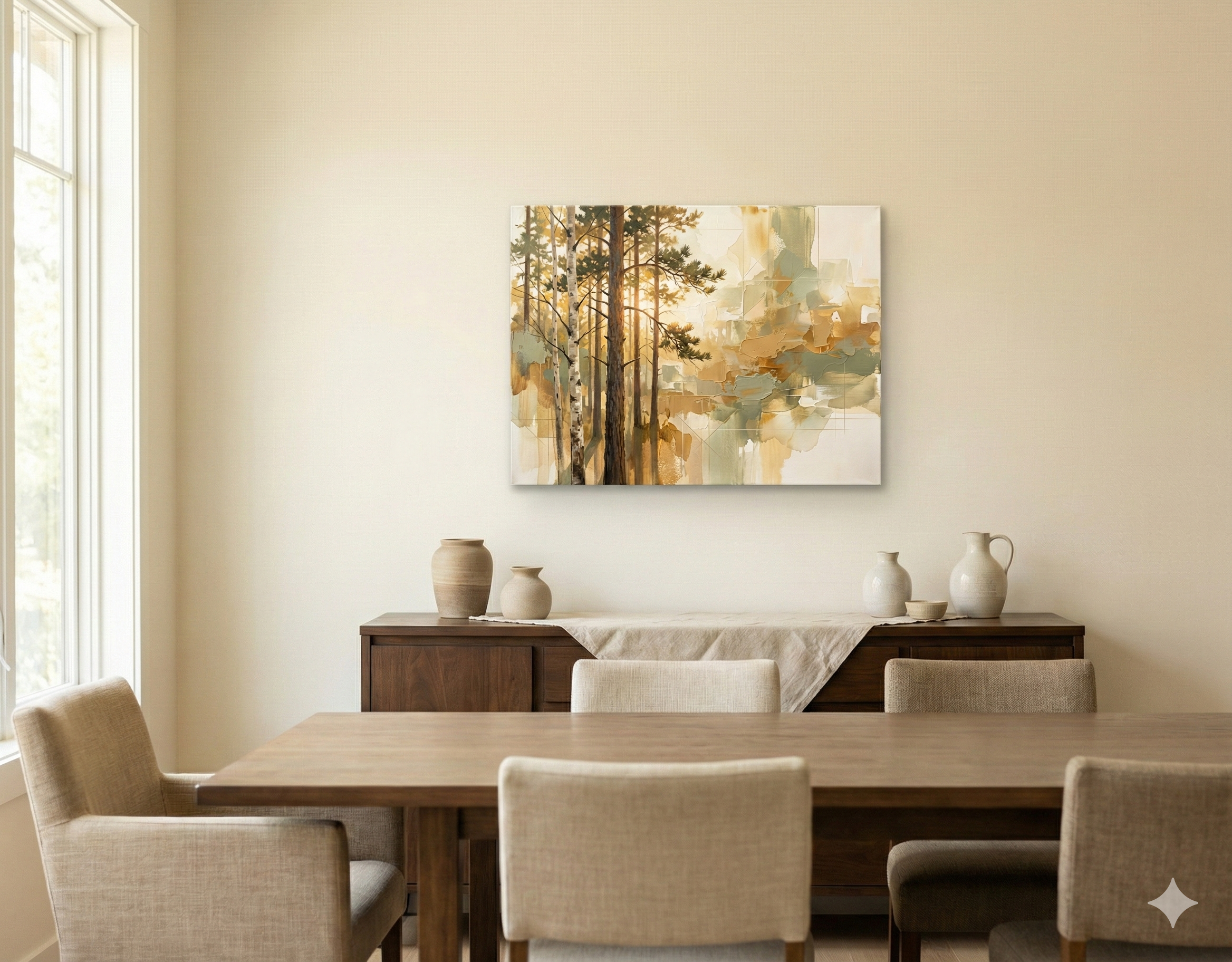 Golden Hour Woodlands: Abstract Texture Painting