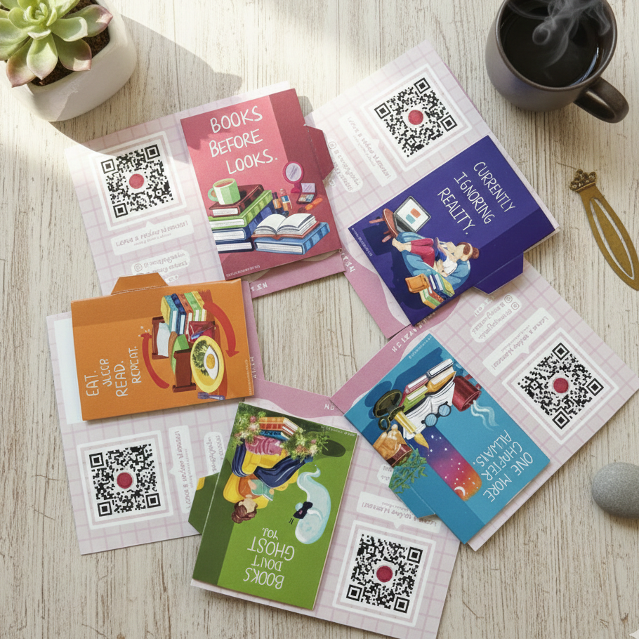 Pack of 5 Magnetic Bookmarks (3.5"x2.5" each) with Side Flap