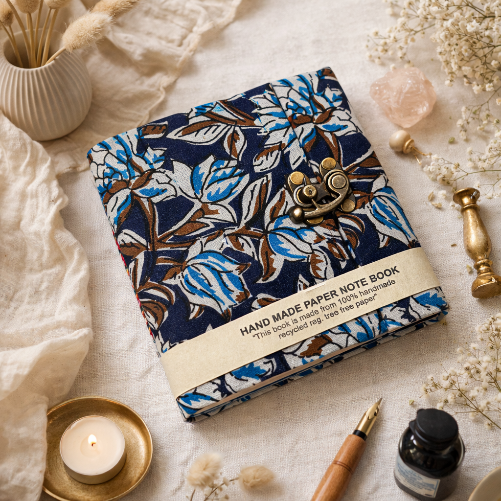 Midnight Flora 5"x5" Lock Journal/Sketchbook