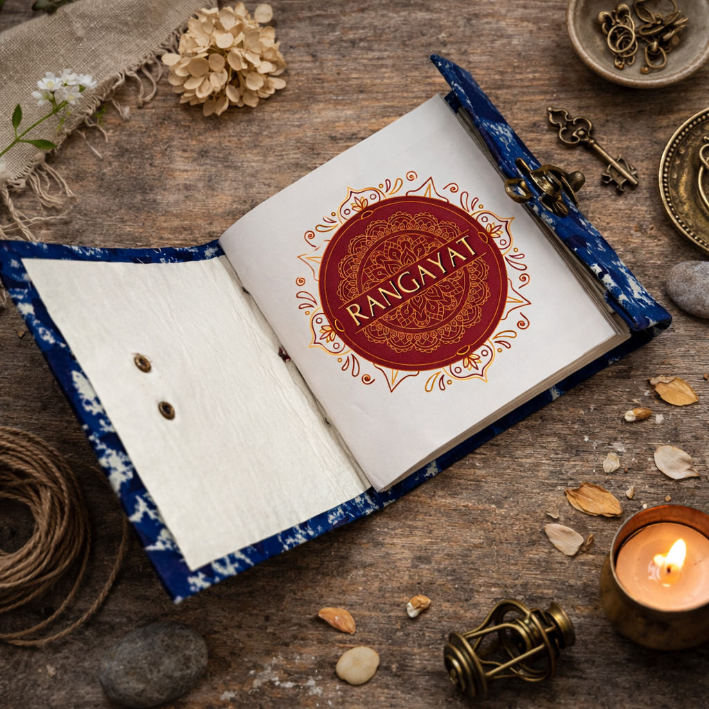 Indigo Mosaic 5"x5" Lock Journal/Sketchbook