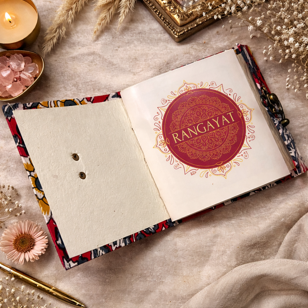 Crimson Bloom 5"x5" Lock Journal/Sketchbook