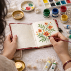 Terracotta Bloom 5"x5" Lock Journal/Sketchbook