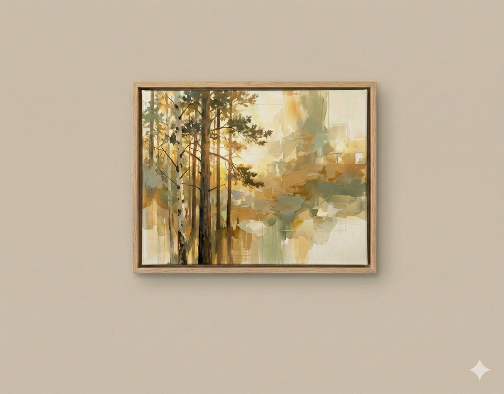 Golden Hour Woodlands: Abstract Texture Painting