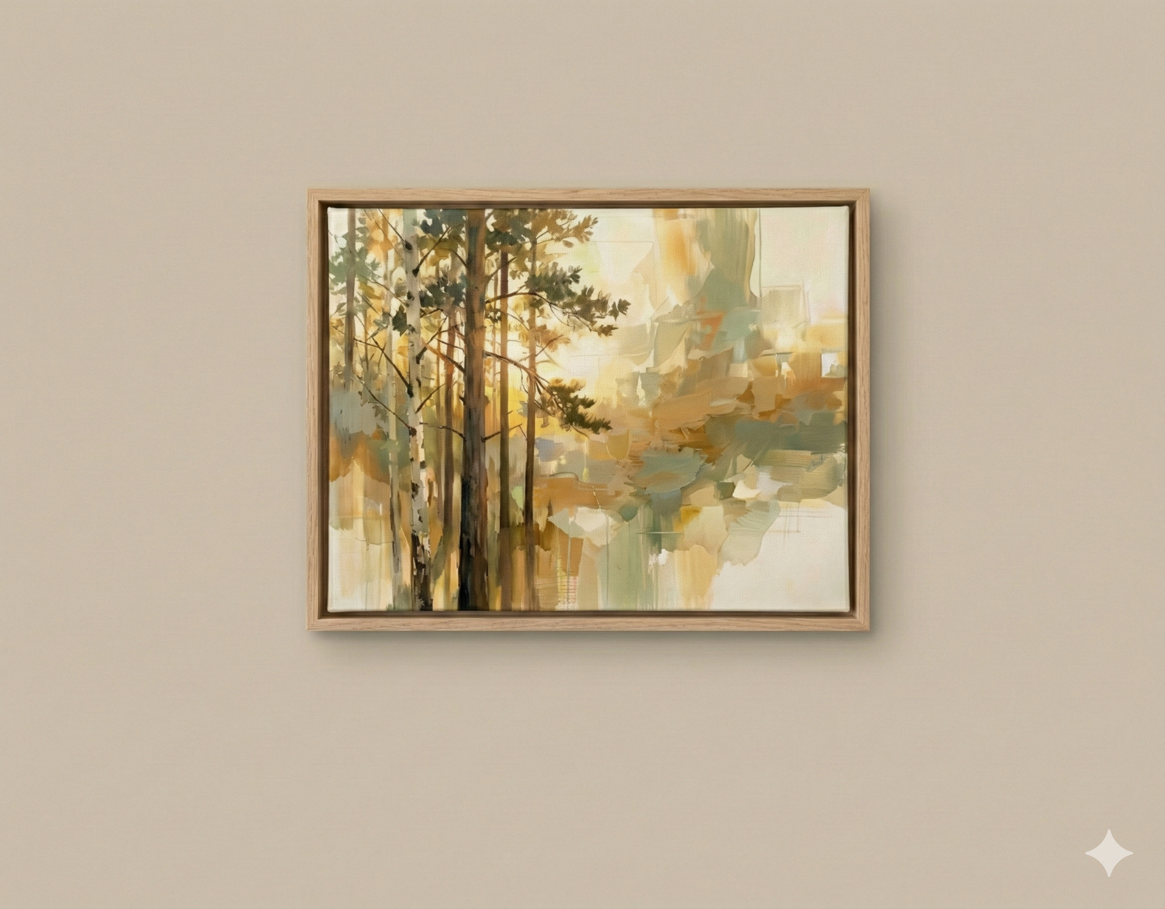 Golden Hour Woodlands: Abstract Texture Painting