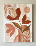 "Terra Flora" – Serene Abstract Boho Floral Painting in Warm Earth Tones
