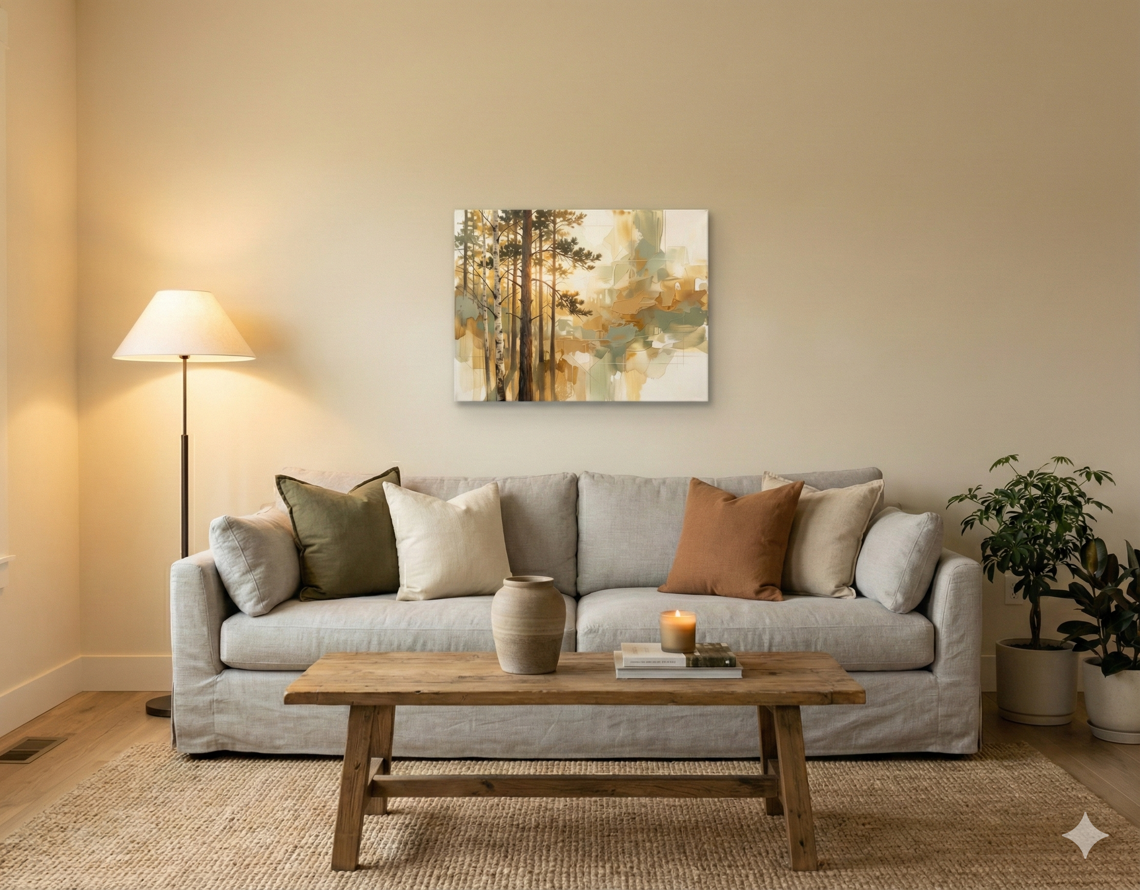 Golden Hour Woodlands: Abstract Texture Painting