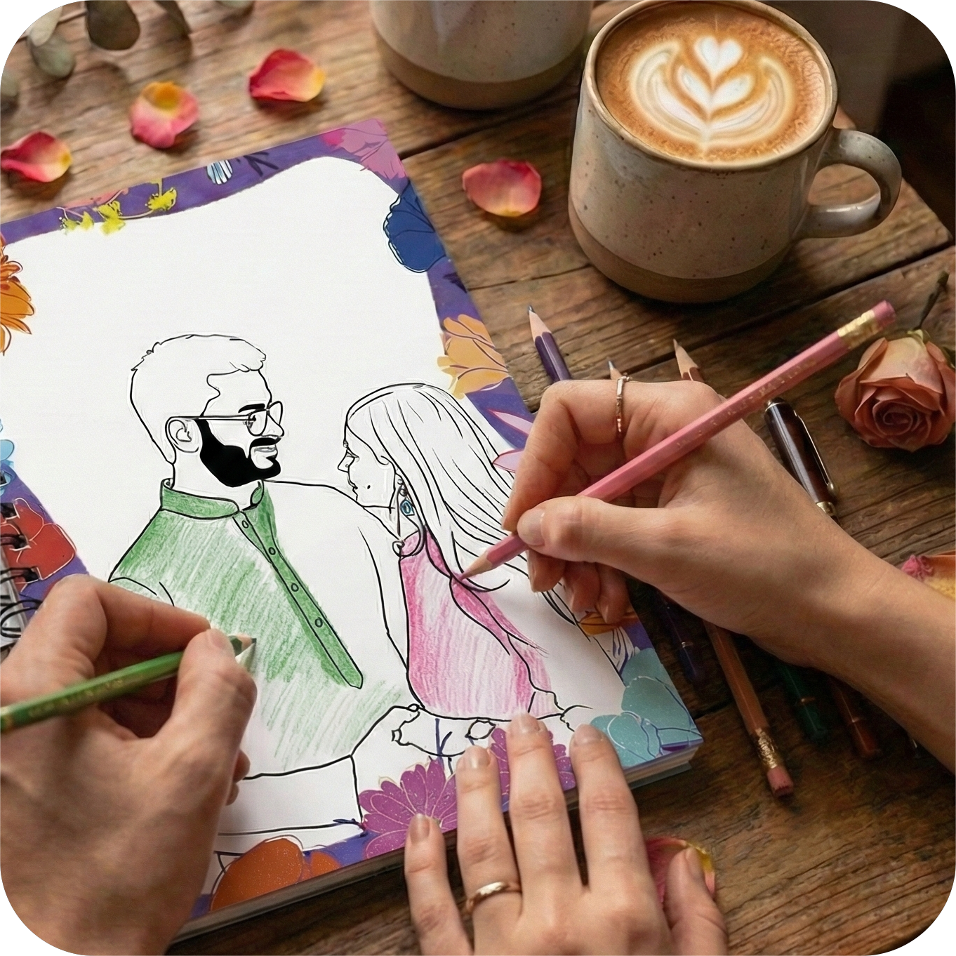 'Our Moments' Personalized Colouring Book for Couples