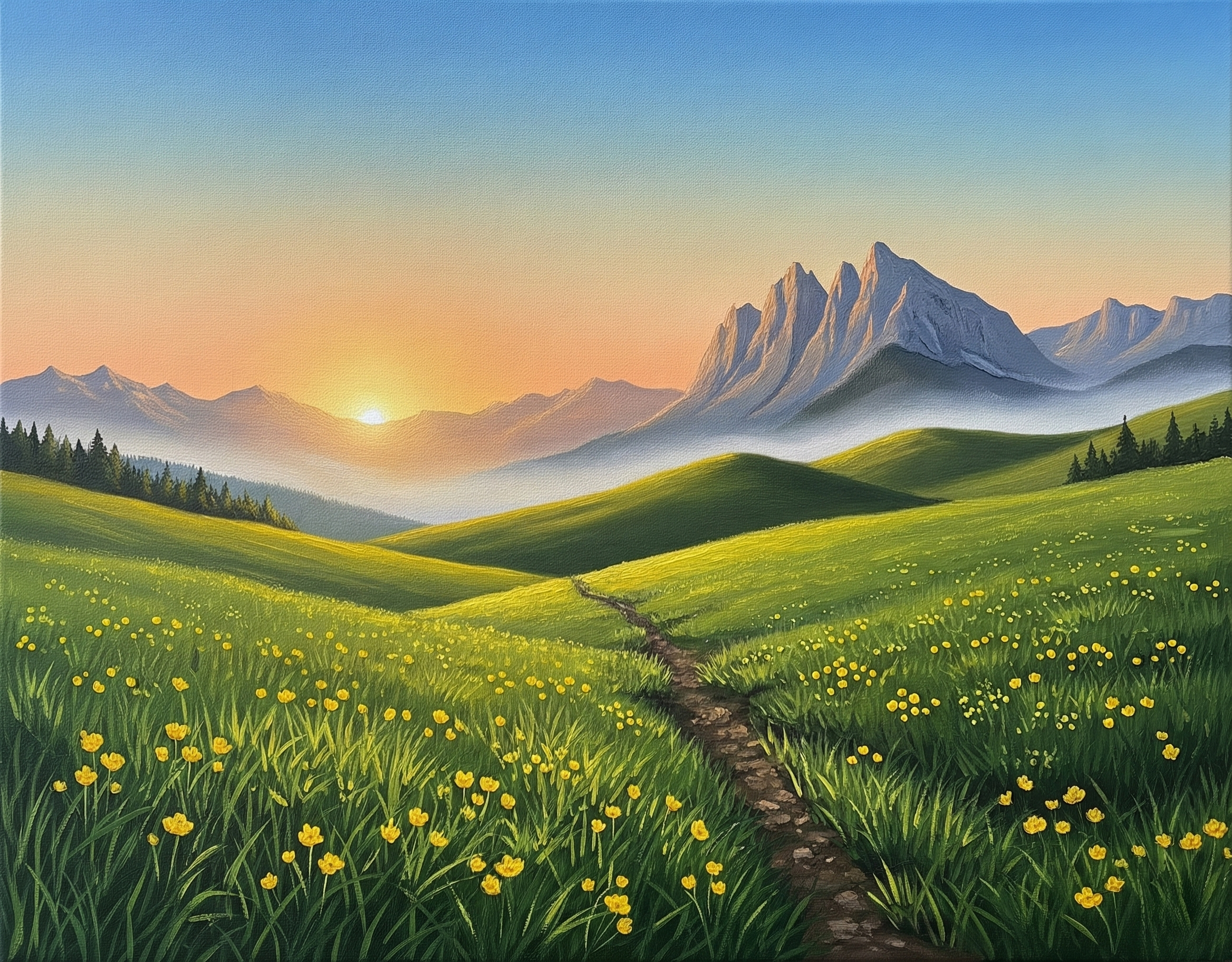 Misty Mountain Sunrise